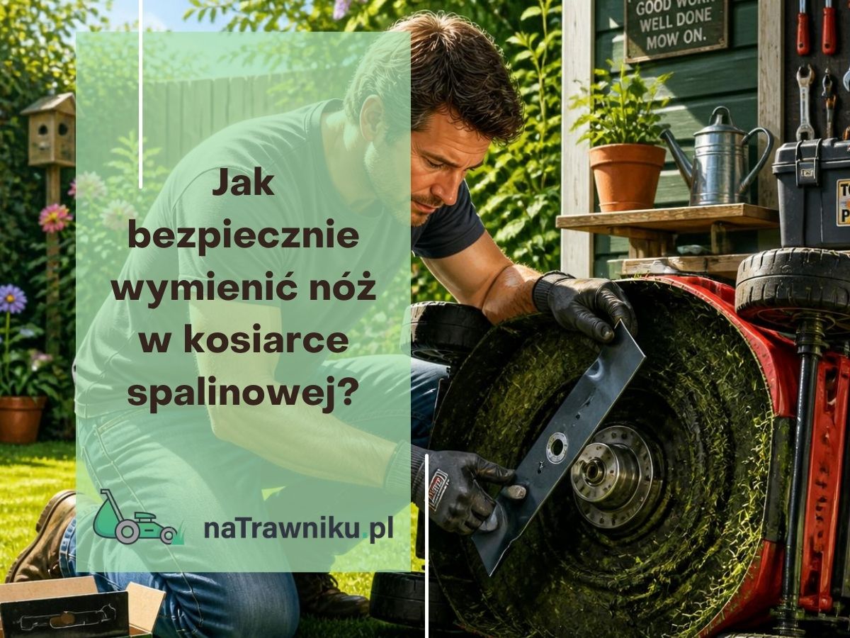Jak bezpiecznie wymienić nóż w kosiarce spalinowej?